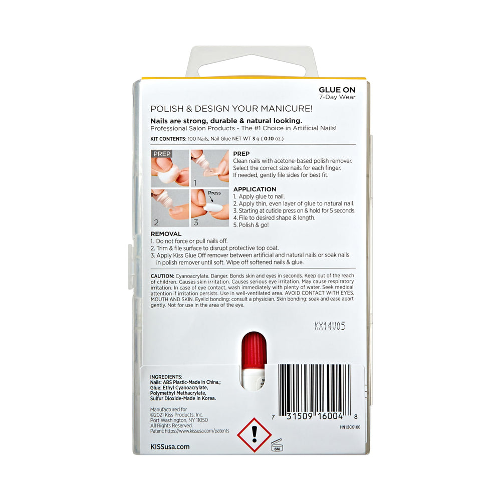 KISS application in use pressing a nail for quick, professional result