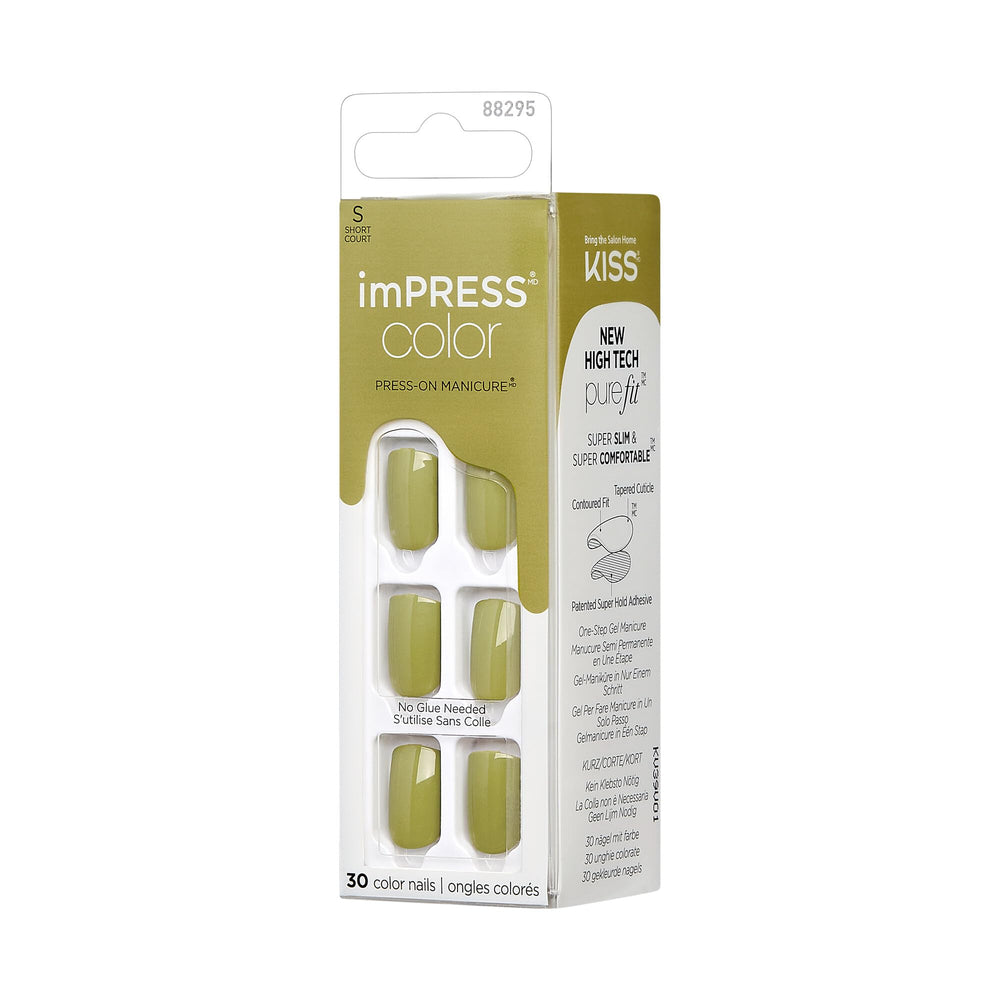KISS press-on nails being applied with included prep pad and manicure stick for easy use