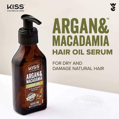 KISS applying serum through hair mid-lengths for smoother, frizz-free styling