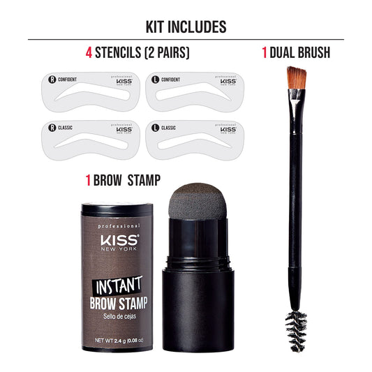 Kiss brow stamp cushion close-up demonstrates even powder application for consistent brows