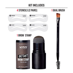 Kiss brow stamp cushion close-up demonstrates even powder application for consistent brows