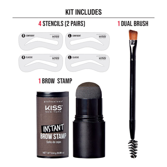 Kiss stencil set displayed with two arch shapes for matching brows