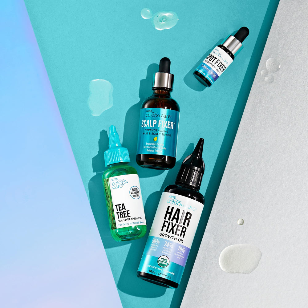 Kiss Colors & Care bottle in hand illustrating compact 12mL size