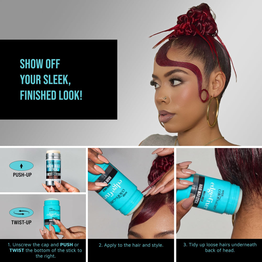 KISS COLORS & CARE styled ponytail lifestyle shot showing frizz control and polished look benefit