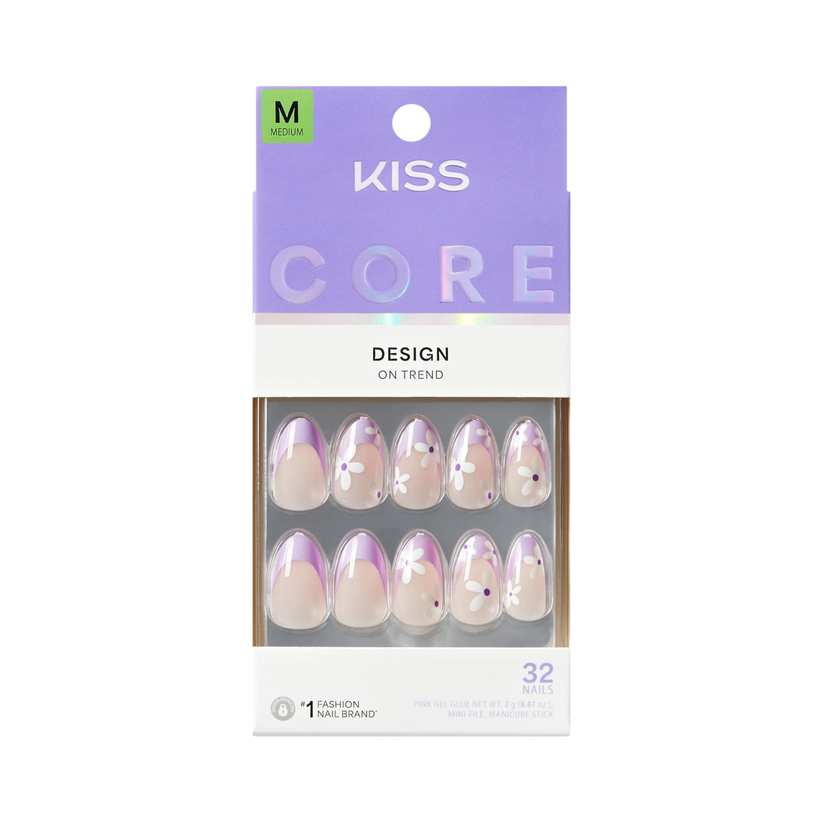 KISS CORE front packaging showing kit contents and bright pink design benefits quick salon look