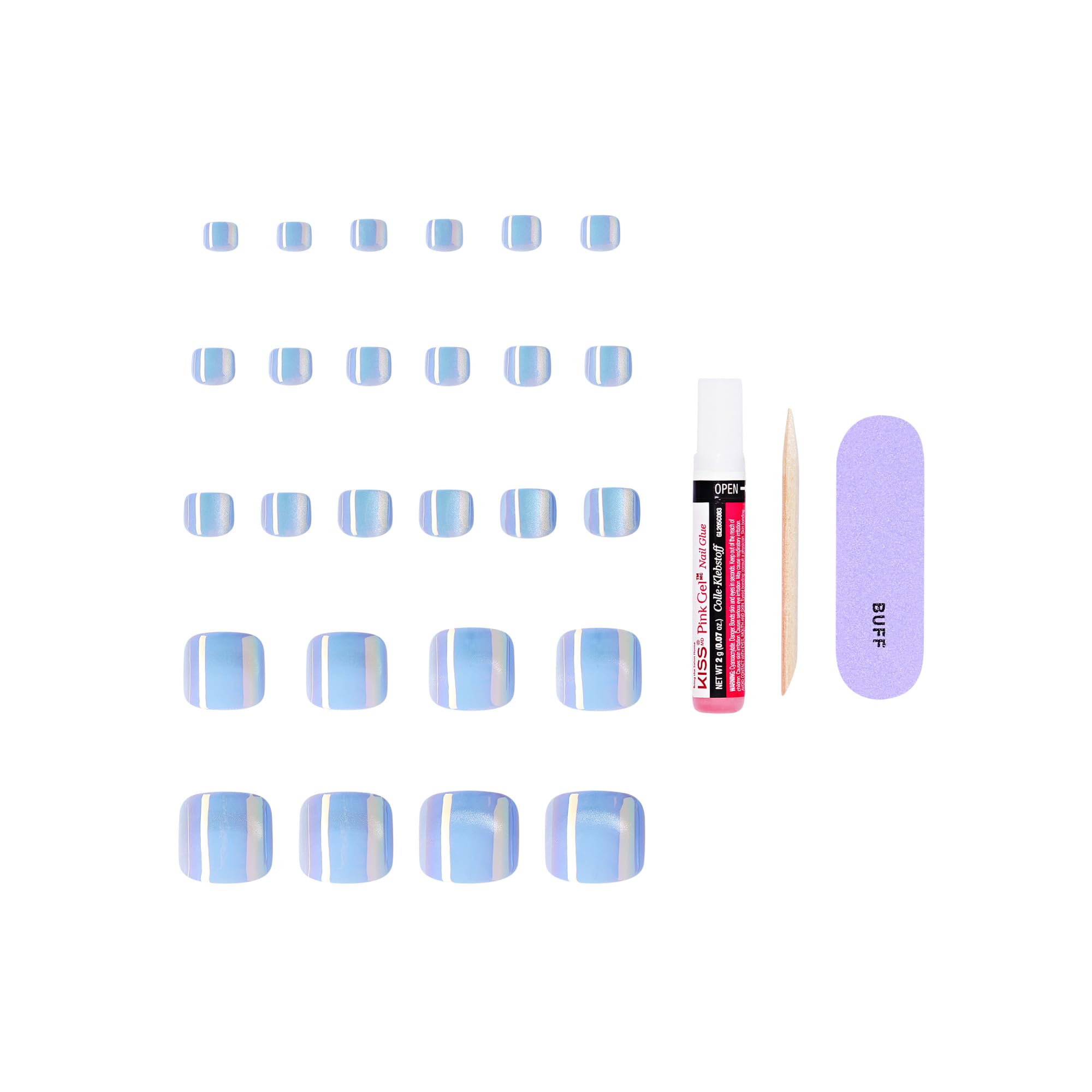 KISS Core glue and tools arranged showing easy-application benefit