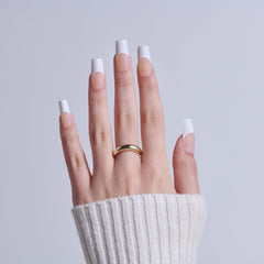 KISS Core long square nails side profile highlighting durable acrylic-infused finish