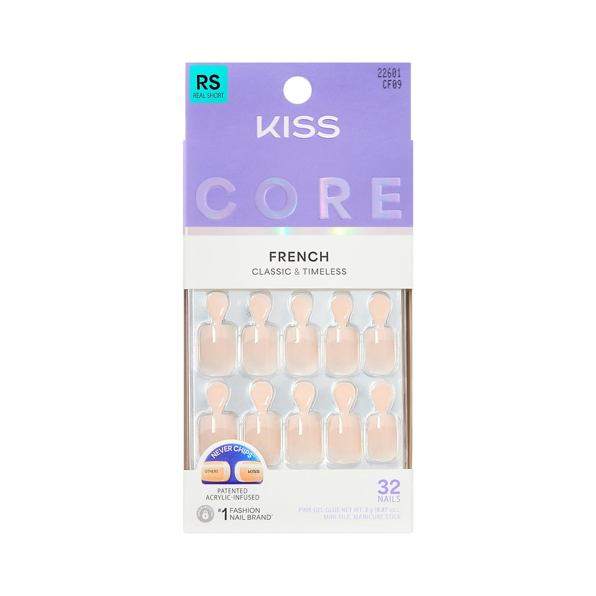 KISS front packaging showing the 'Your Moment' pink press on nails and kit benefits