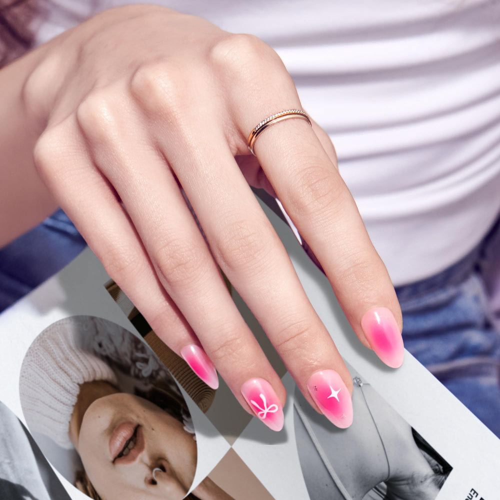 KISS Core side profile of almond medium nail showing comfortable shape