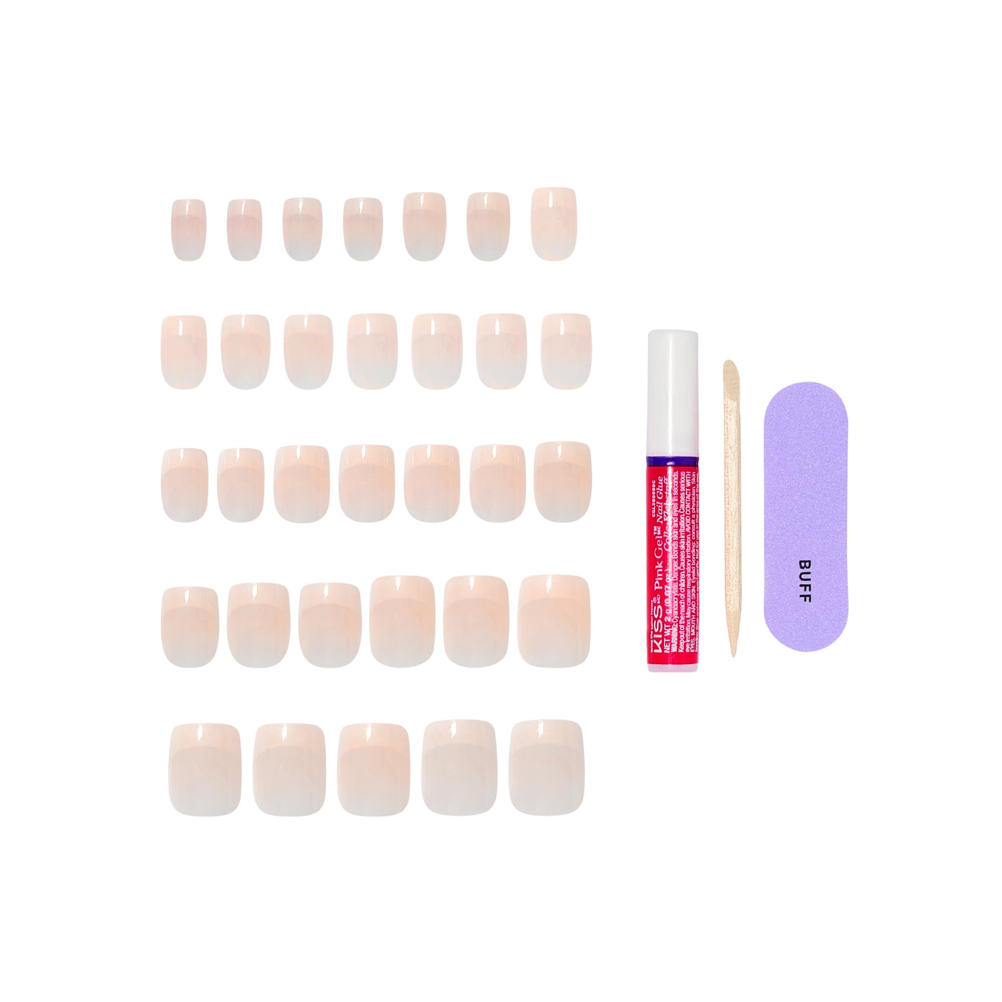 KISS nail applied on finger showing scale and comfortable short length