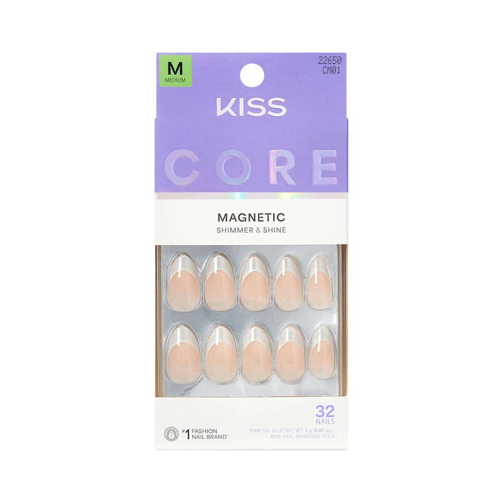 KISS Core front packaging showing Patchouli almond set and included tools
