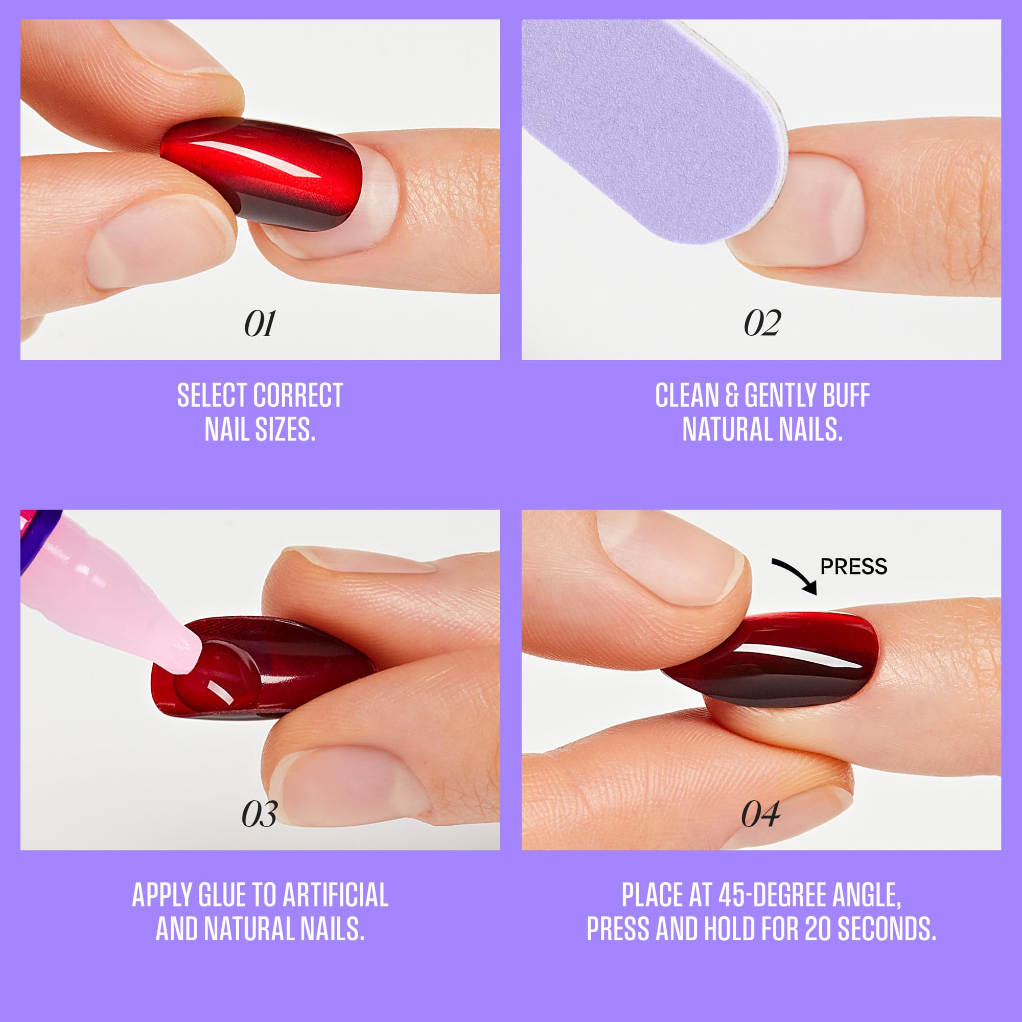 KISS application demo pressing nail for quick secure bond
