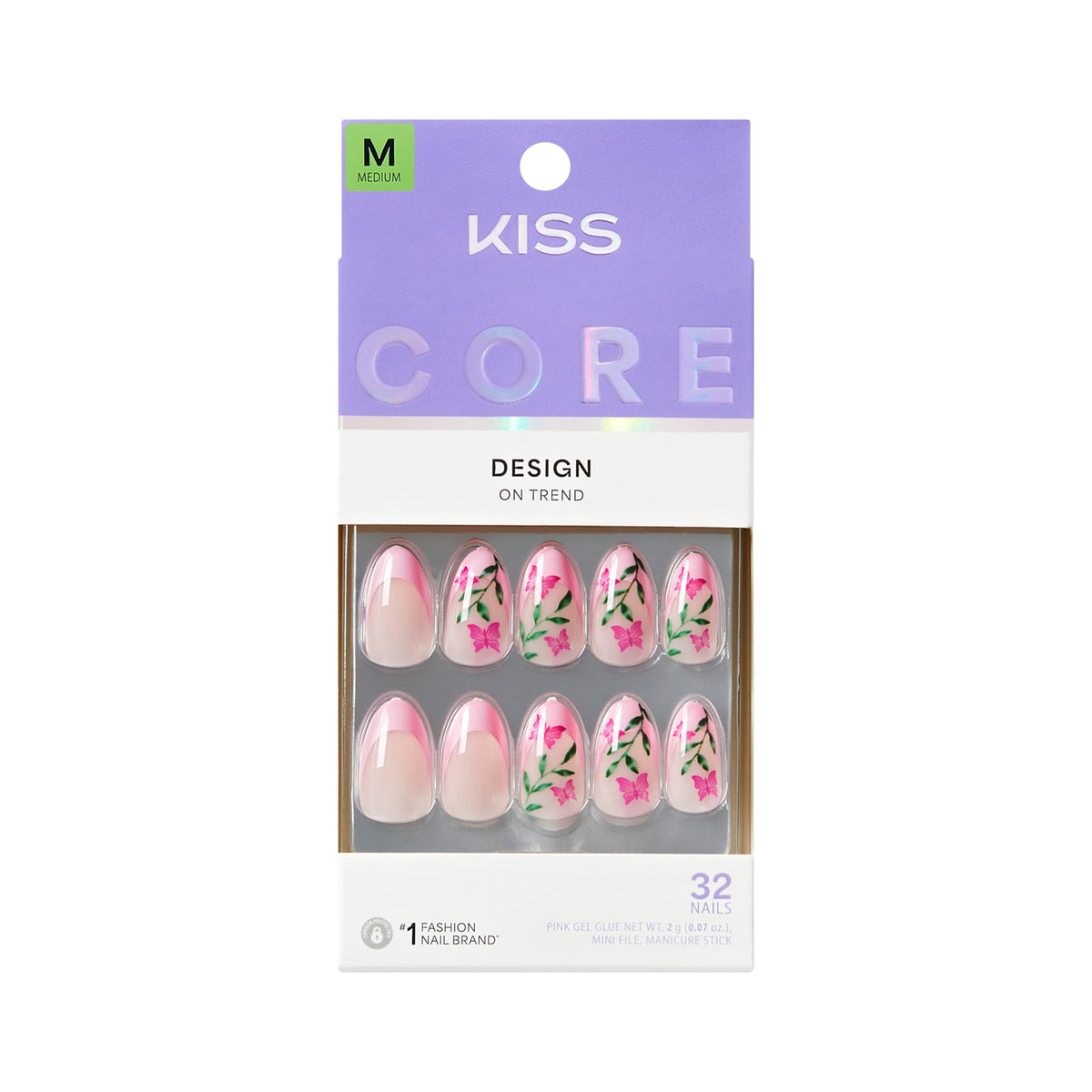 KISS core front packaging showing nails and tools, easy selection benefit