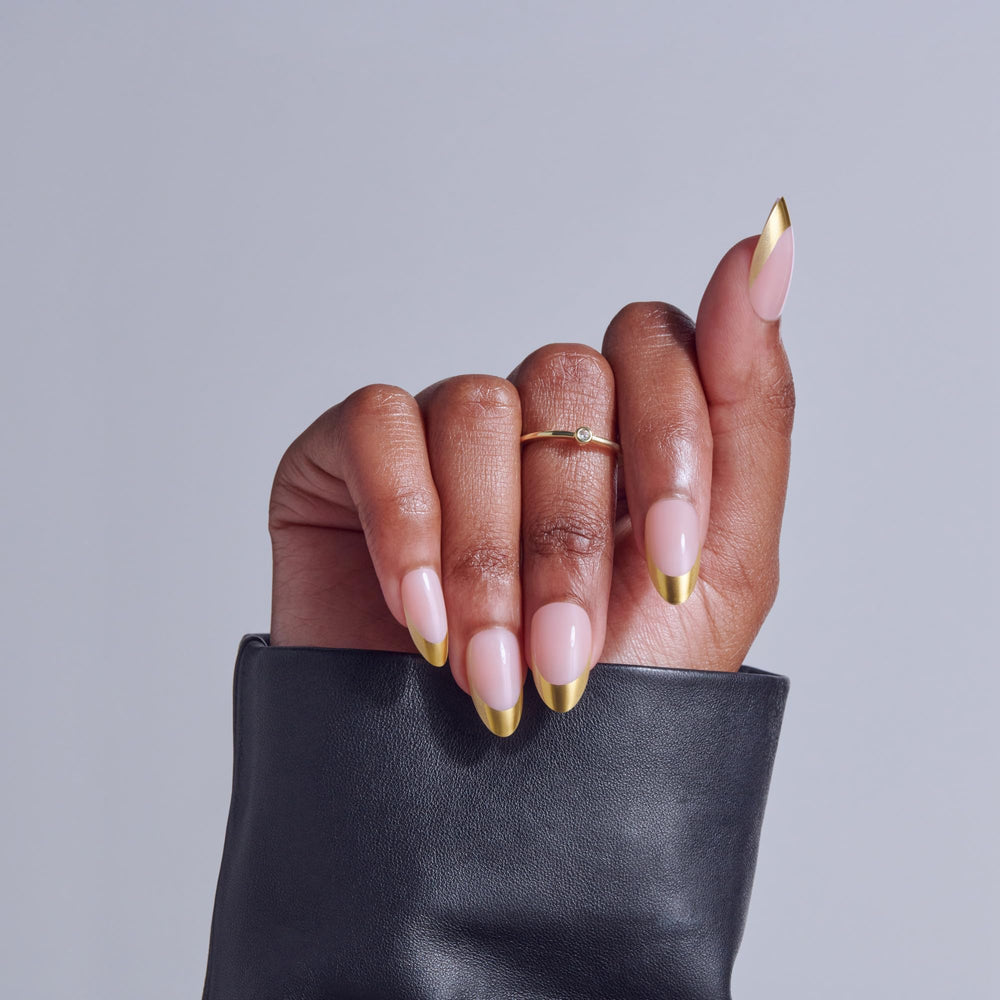 KISS close-up of nail surface showing smooth beige finish for natural appearance