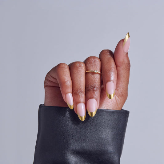 KISS close-up of nail surface showing smooth beige finish for natural appearance