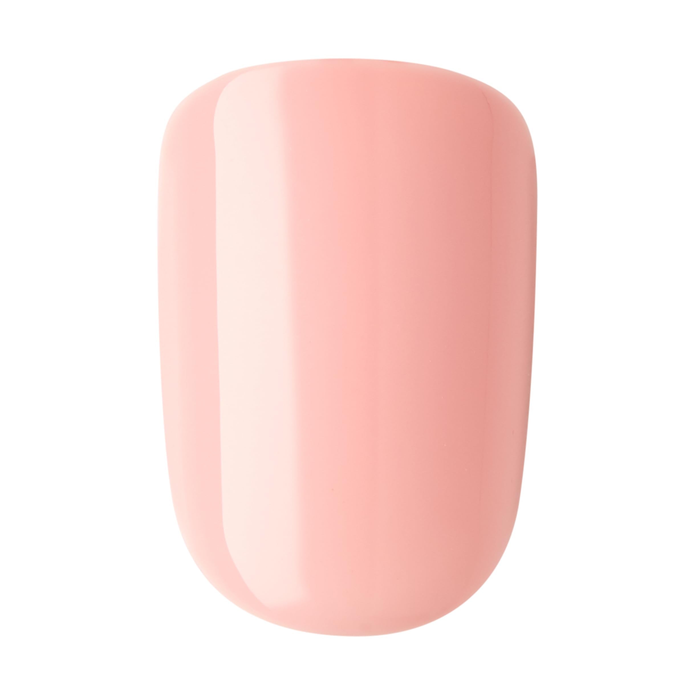 KISS Dolce Pink on a finger for scale demonstrating natural-looking coverage