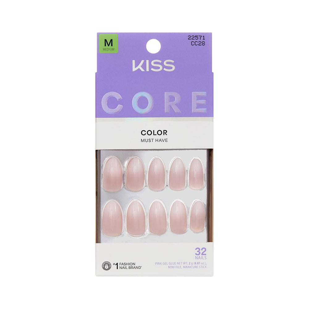 KISS Dulcet front packaging showing kit and shade benefits