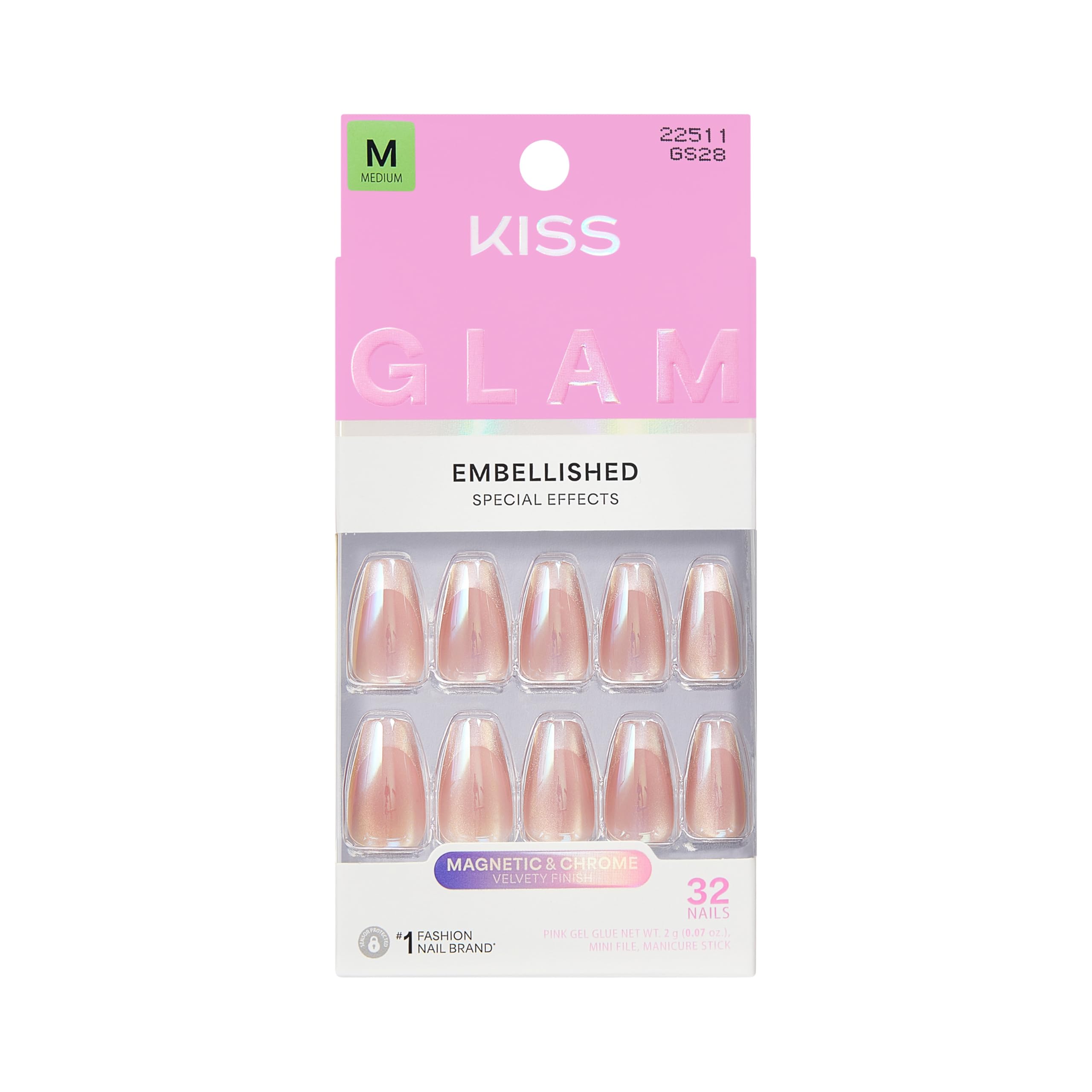 KISS Dusk Mirage front packaging showing full nail set and benefits