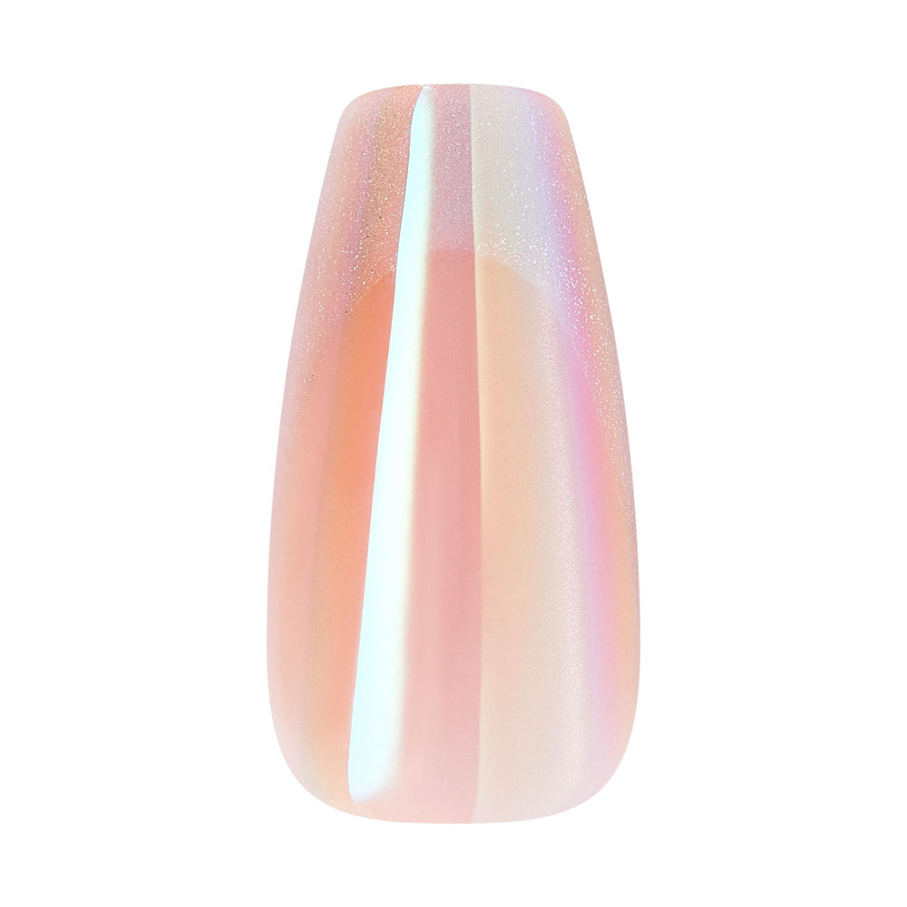 KISS coffin-shaped Dusk Mirage nail side profile for sleek silhouette