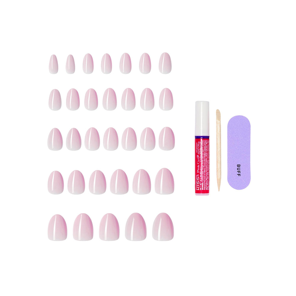 KISS 2g glue tube with manicure stick and mini file, ready for quick application