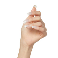 KISS 'Euphoria' worn on hands in lifestyle setting showing salon-style finish benefit