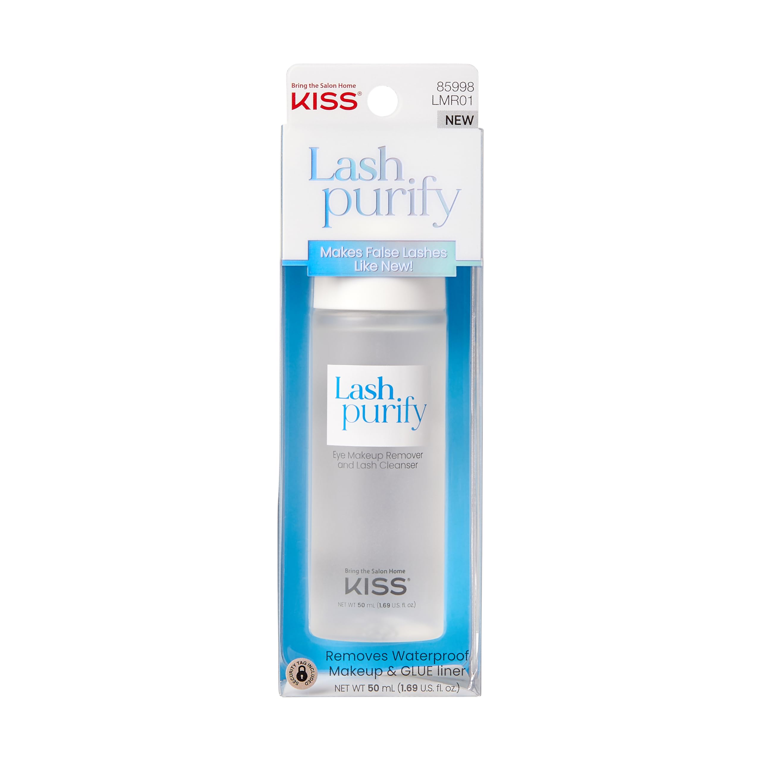 KISS front bottle of Lash Purify showing label and 50 ml size benefit