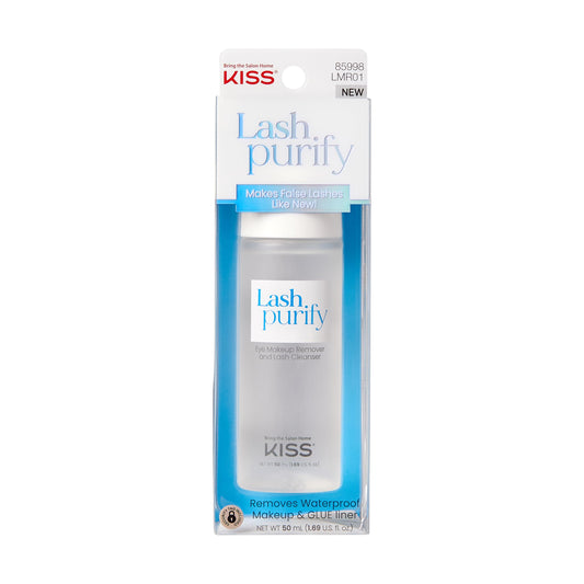 KISS front bottle of Lash Purify showing label and 50 ml size benefit