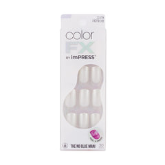 KISS front packaging showing Color FX press-on nails and included tools for quick application