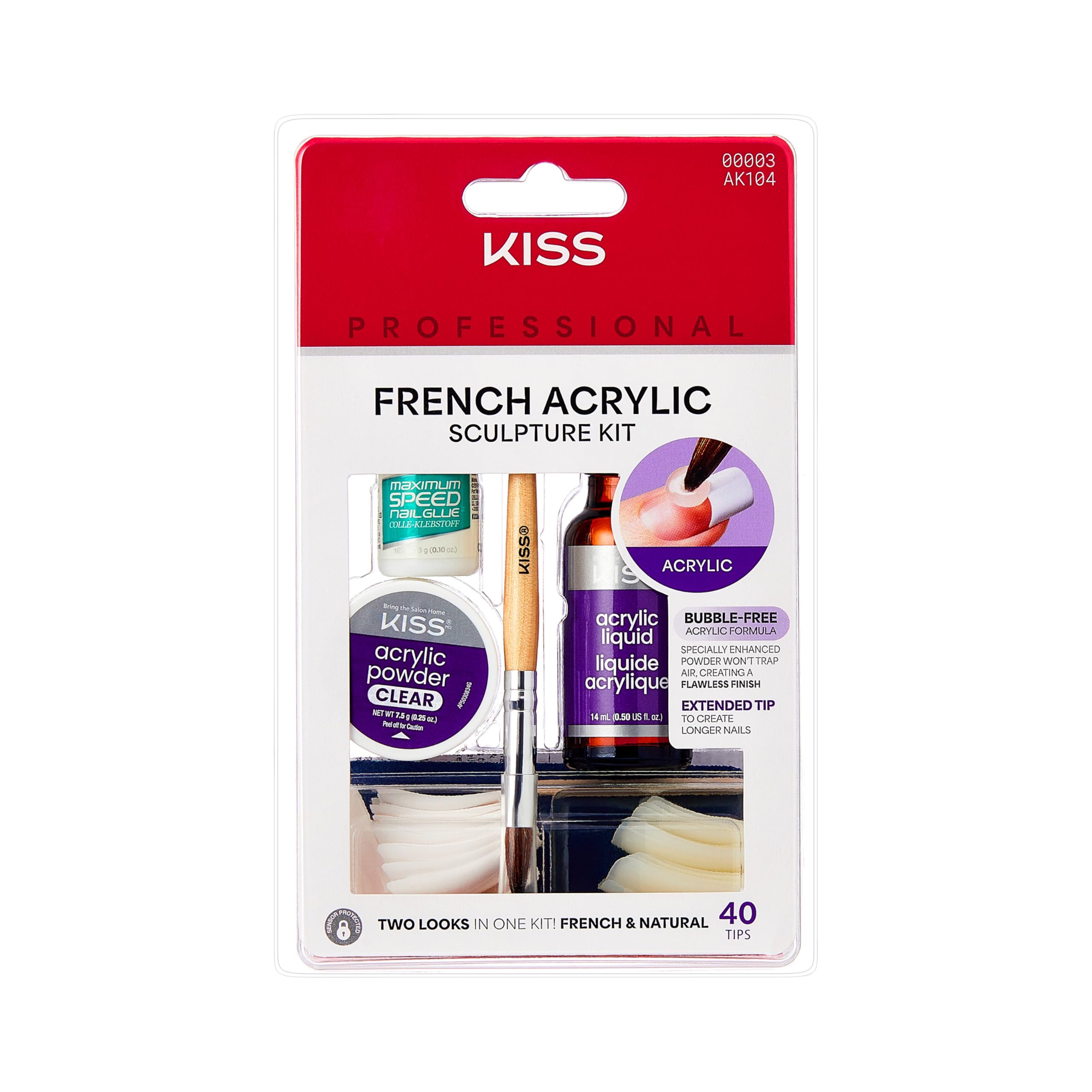 KISS kit front packaging showing all included items and benefits