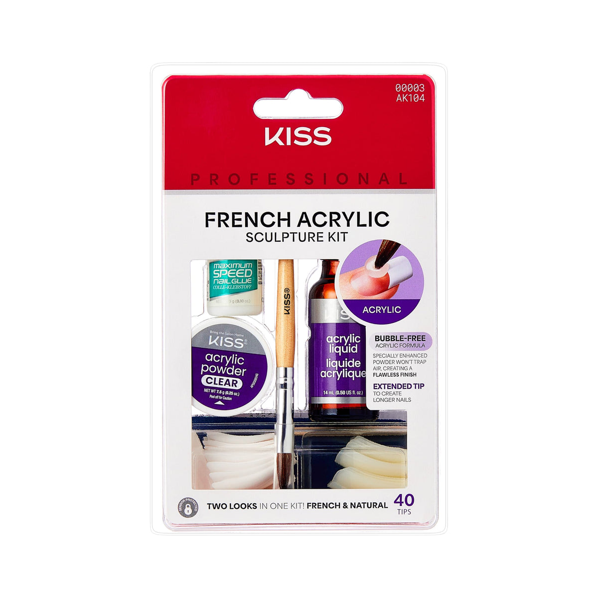 KISS kit front packaging showing all included items and benefits