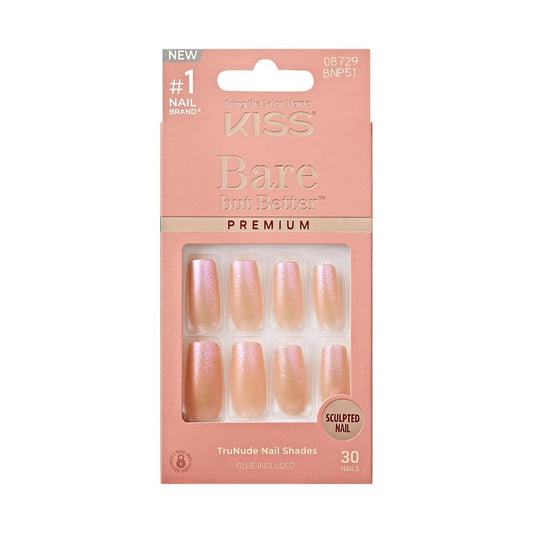 KISS front packaging showing ready-to-wear nails and included glue for fast styling