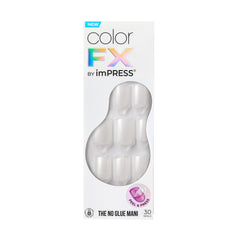 KISS front packaging showing white shimmer set and included tools, easy at-home benefit