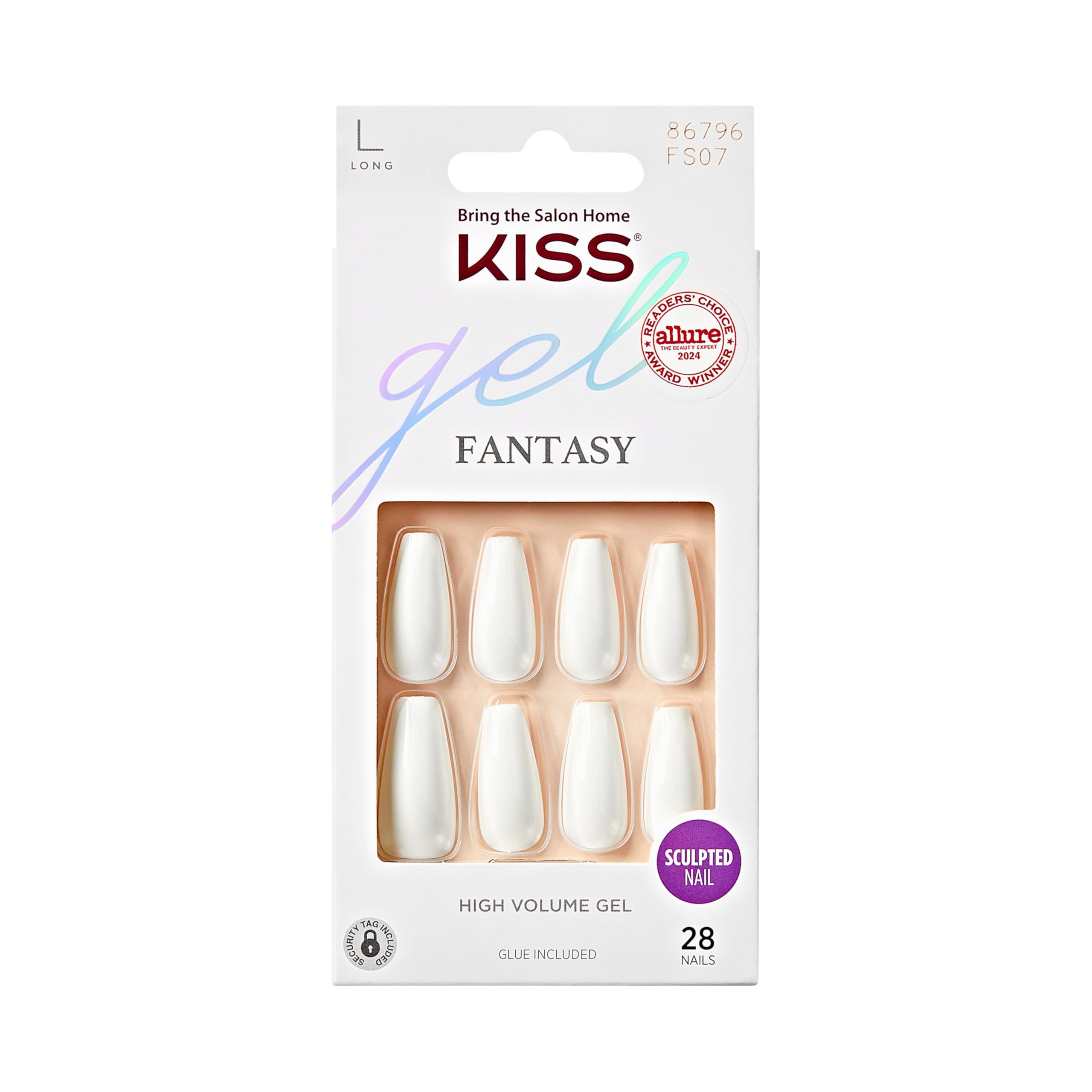 KISS Gel Fantasy front packaging showing included nails and tools for easy home manicures