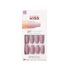 KISS front packaging showing kit components and bold dark pink nails benefit quick salon look