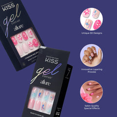 KISS press-on nails shown in hand to demonstrate scale and fit
