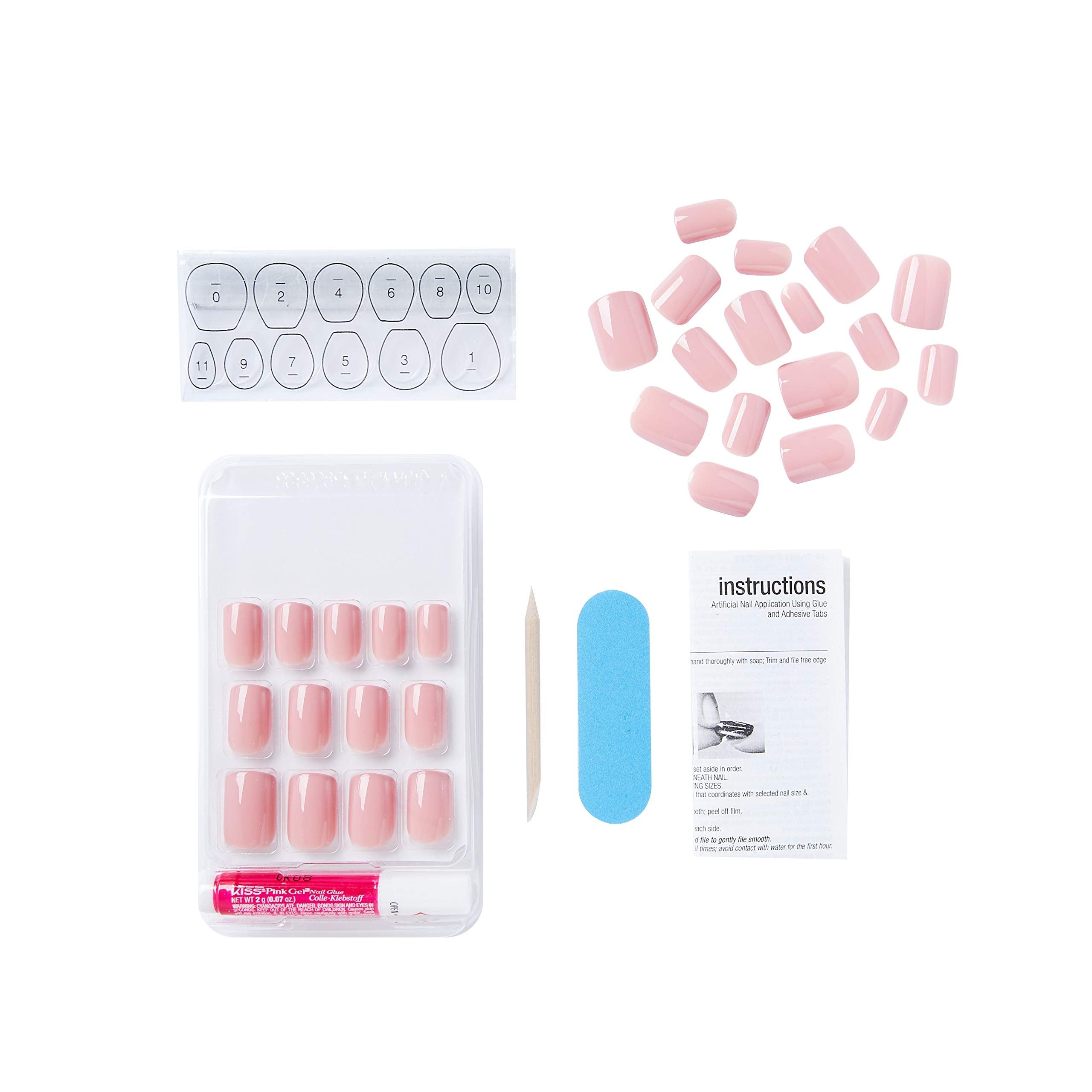 KISS size comparison chart illustrating fit options for each nail