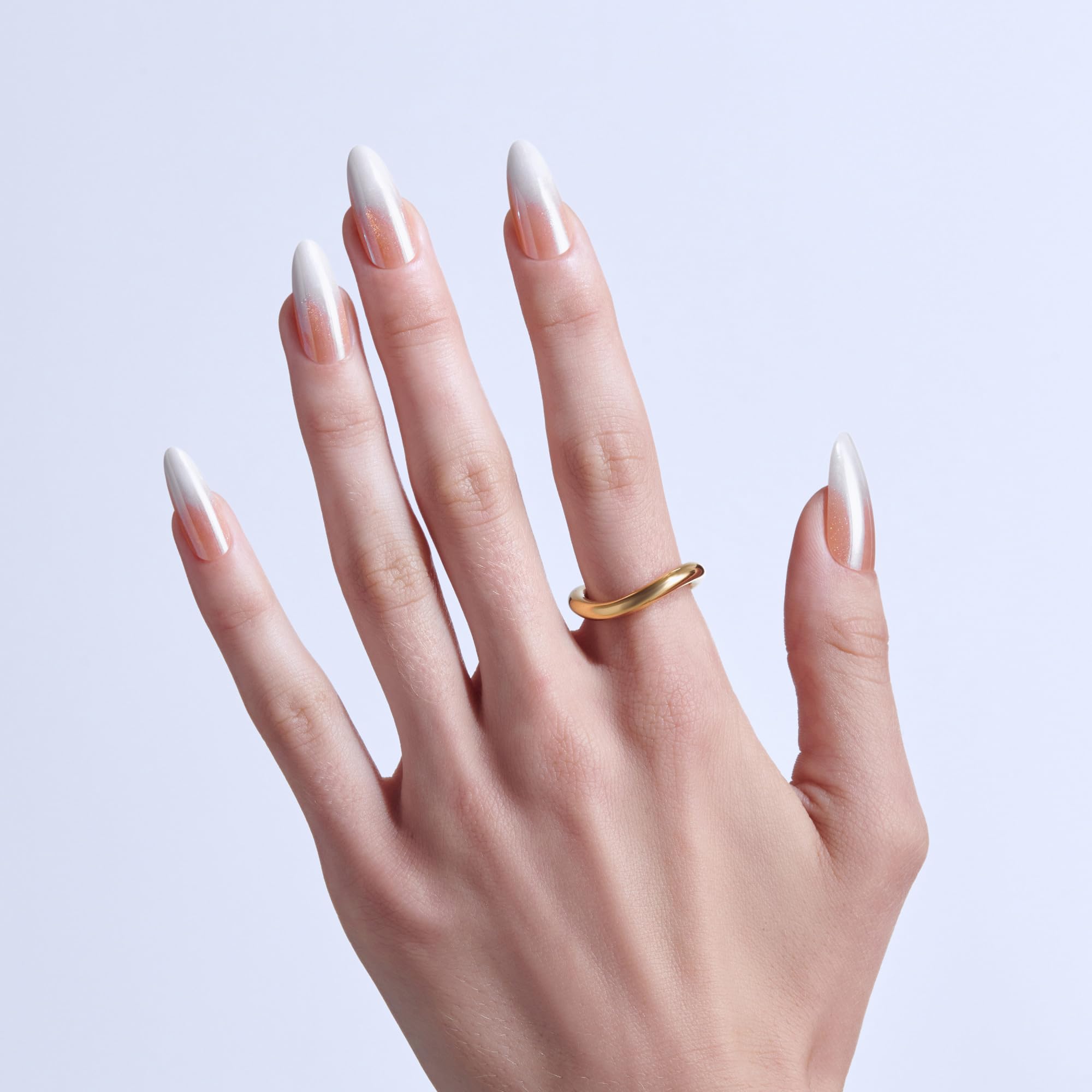 KISS almond shape detail highlighting length and curve for elegant look