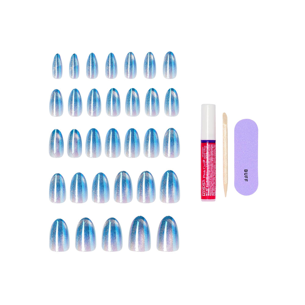 KISS iridescent surface reflecting light for multi-dimensional color effect