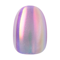 KISS magnetic-effect nail closeup emphasizing textured shimmer