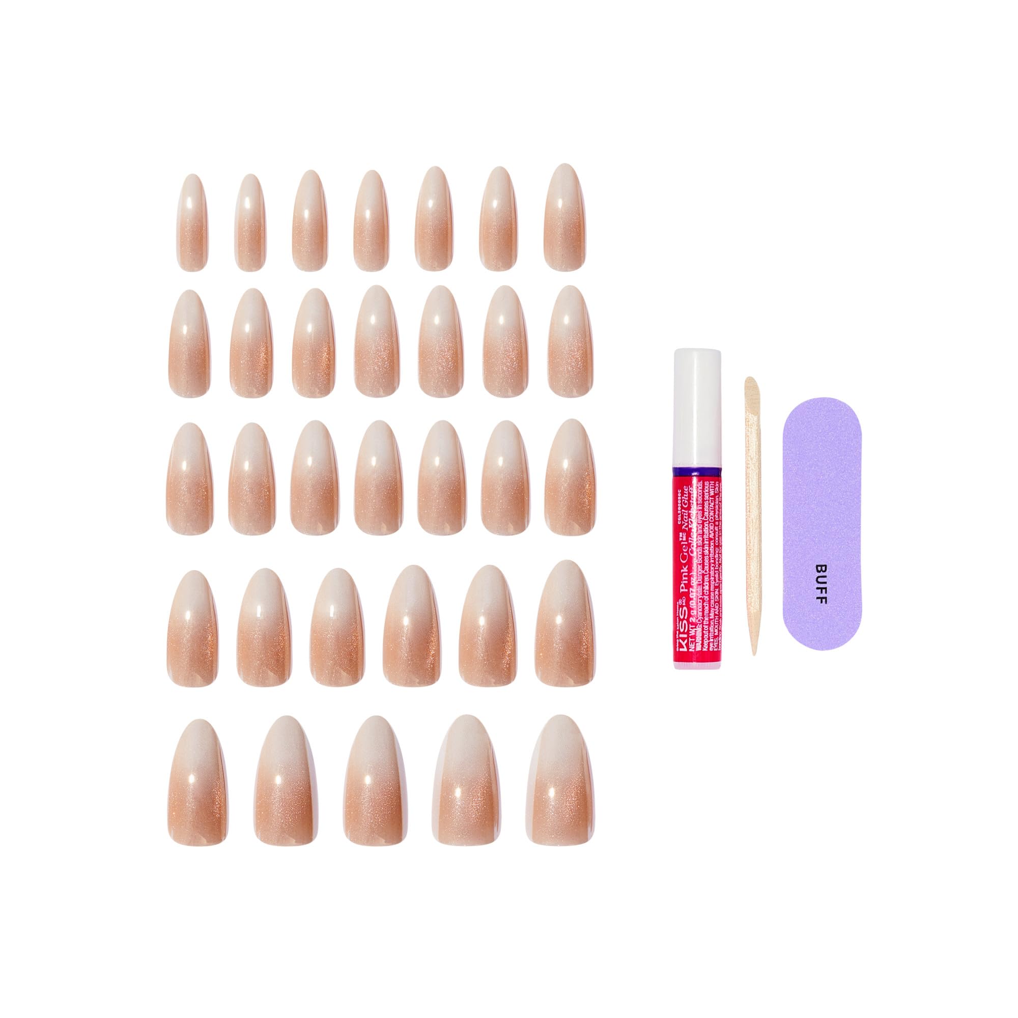 KISS nails worn in hand lifestyle shot, demonstrates polished everyday style