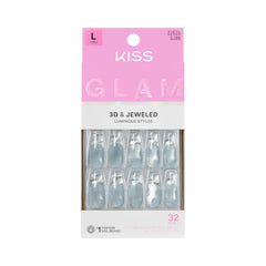 KISS front packaging showing 32 nails and tool kit for quick application