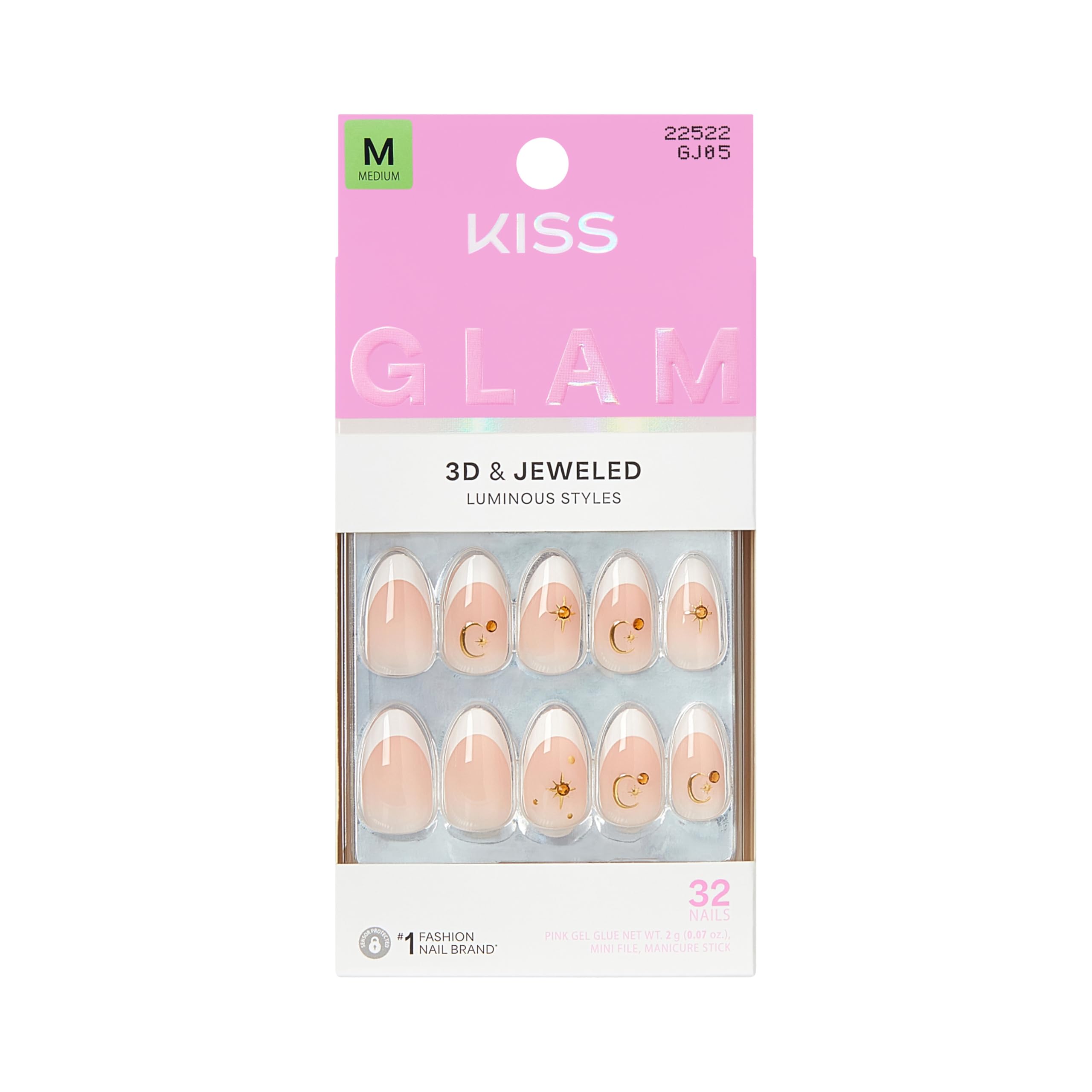 KISS Glam Zephyr front packaging showing kit contents for instant manicure