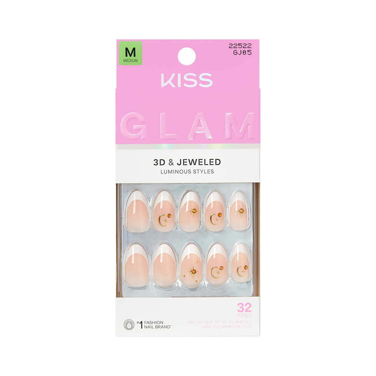 KISS Glam Zephyr front packaging showing kit contents for instant manicure
