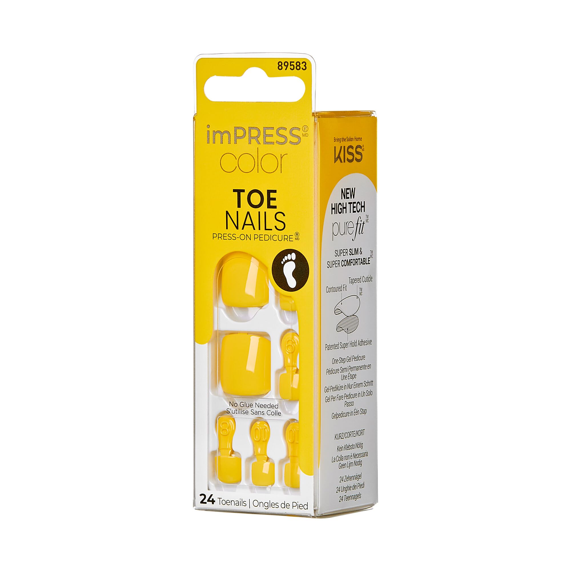 KISS glossy yellow toenails on feet at beach showcasing ready-to-wear style