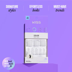 KISS hand holding single toenail showing scale and accurate sizing benefit