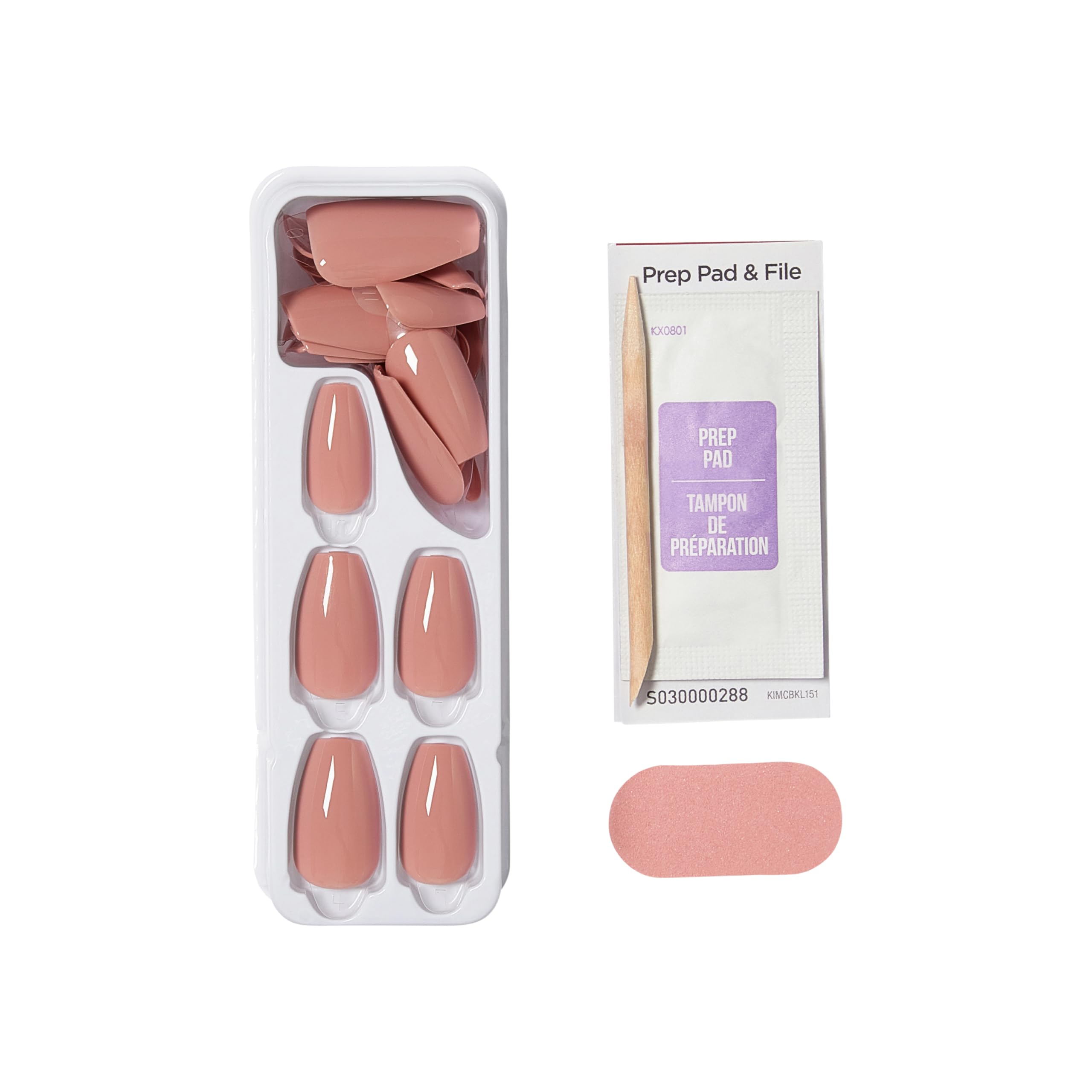 KISS hand applying a press-on nail demonstrating quick application
