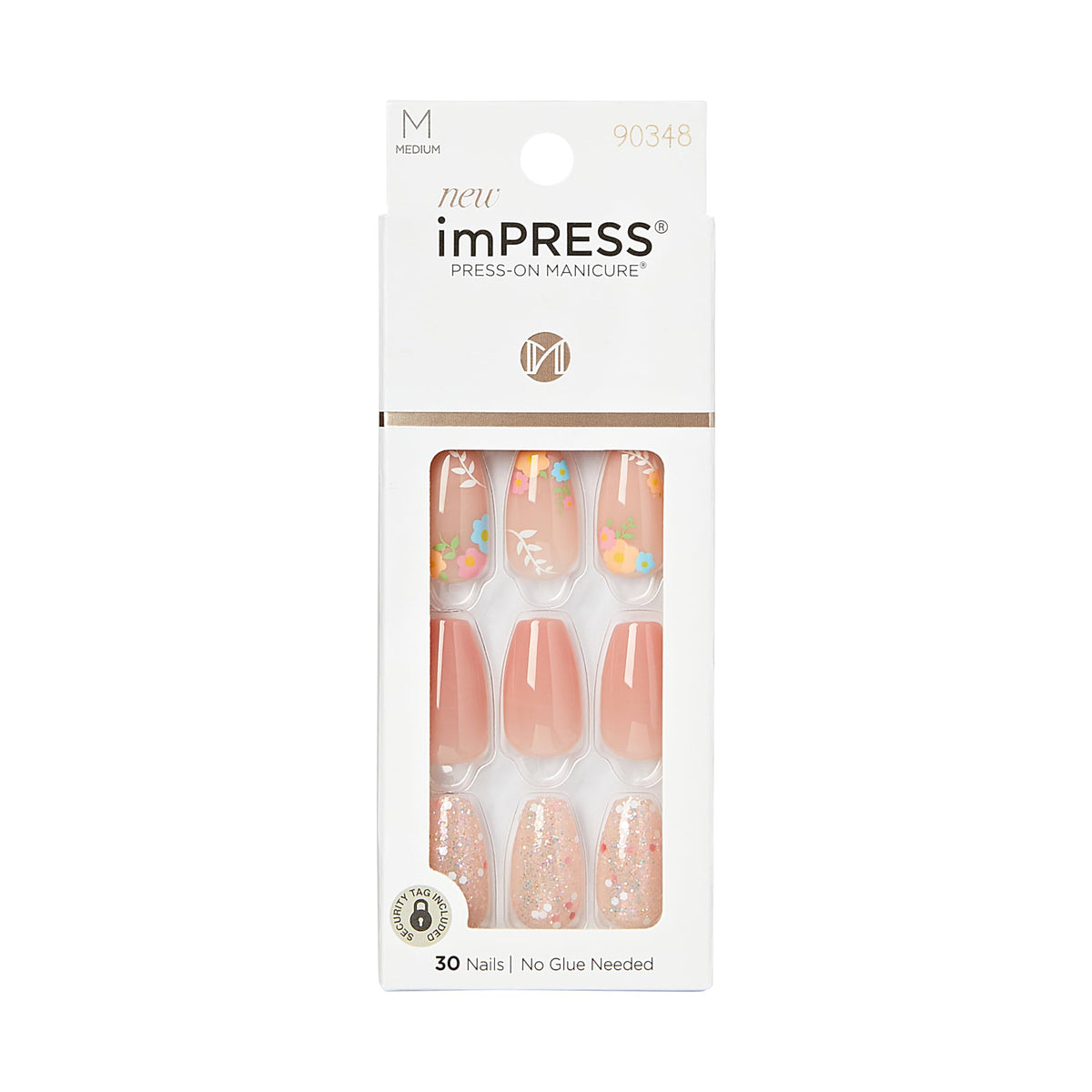 KISS front packaging showing 30 press-on nails and kit; clear product overview benefit