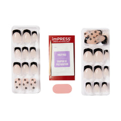 KISS imPRESS being pressed onto a nail demonstrating fast application benefit