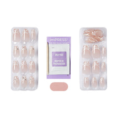 KISS imPRESS prep pad with mini file and stick arranged showing clean prep benefit