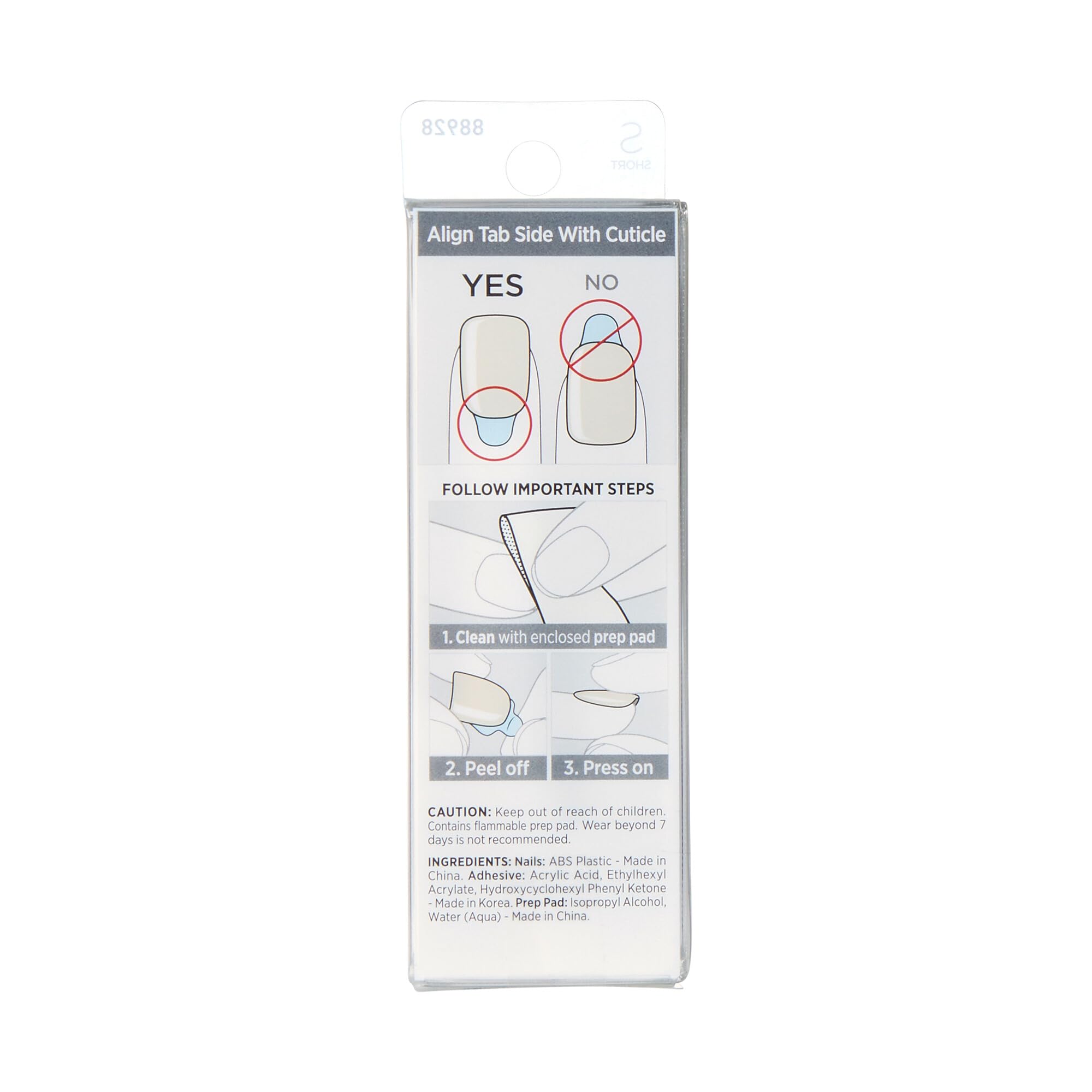 KISS nails beside a ruler showing short squoval size and wearable length